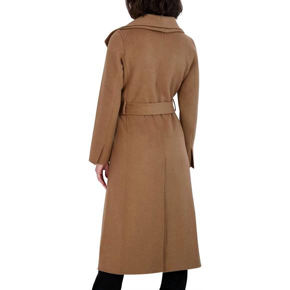 NEW ELIE TAHARI maxi double face belted wrap coat in camel - Picture 2 of 5